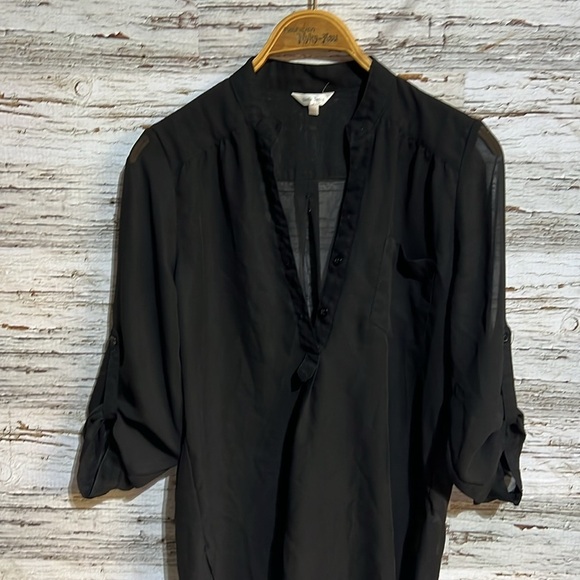 Stella tweed black sheer top  size medium - Picture 2 of 11